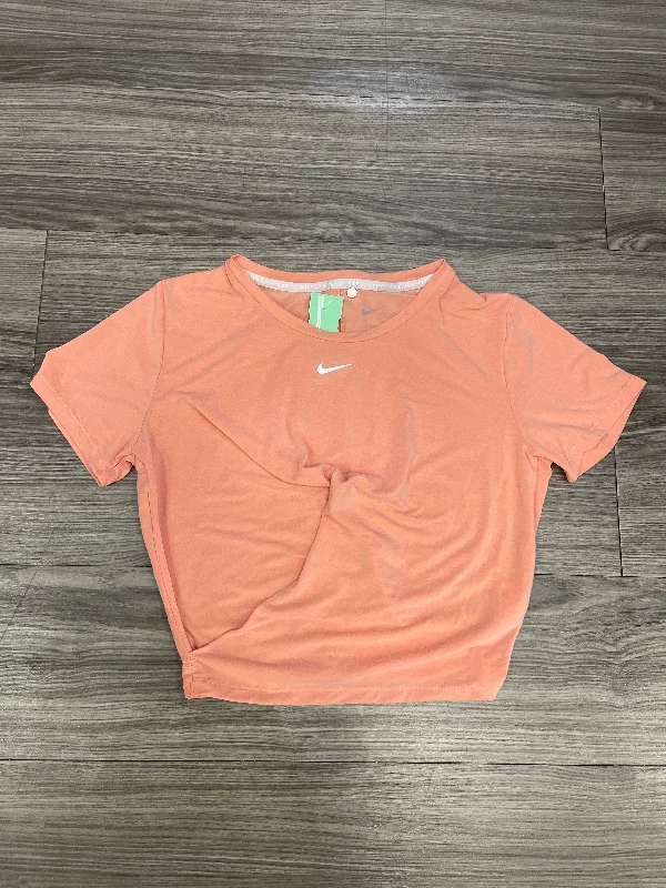 Men’s short-sleeve clod tops-Athletic Top Short Sleeve By Nike In Orange, Size: S