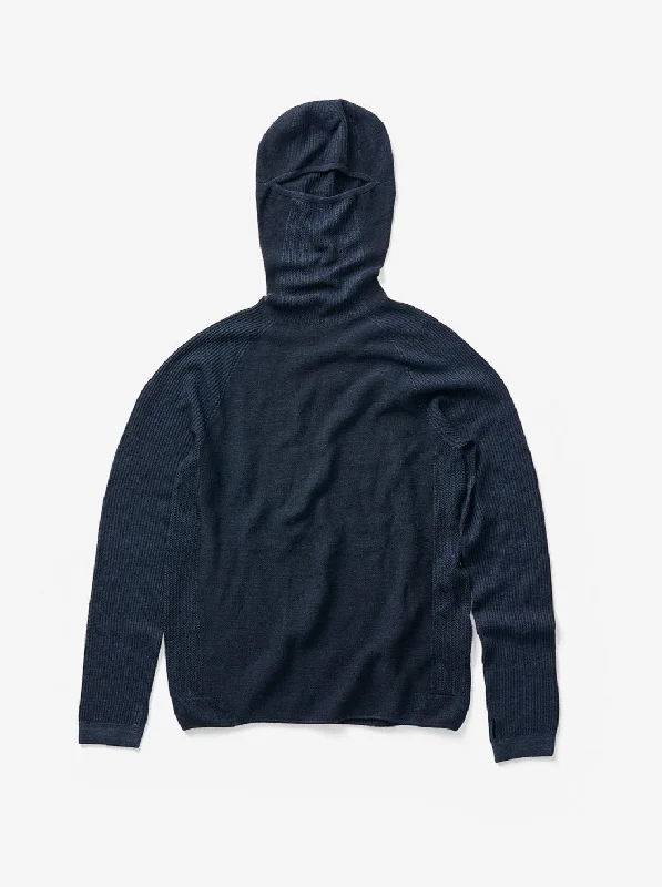 Men's watershed sweater-Balaclava Sweater - Carbon Blue