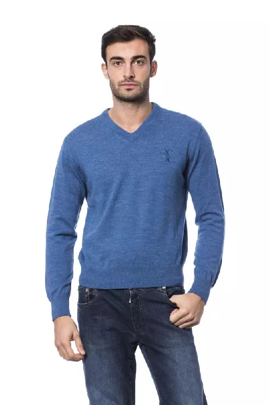 Men's flare sweater-Billionaire Italian Couture  Merino Wool Men's Sweater