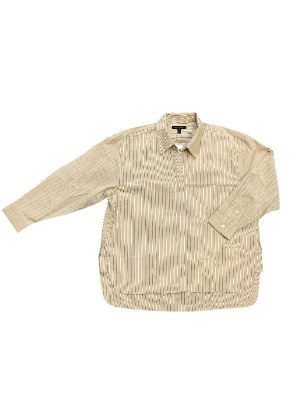 Men’s short-sleeve vent tees-Blouse Long Sleeve By Banana Republic In Tan, Size: L