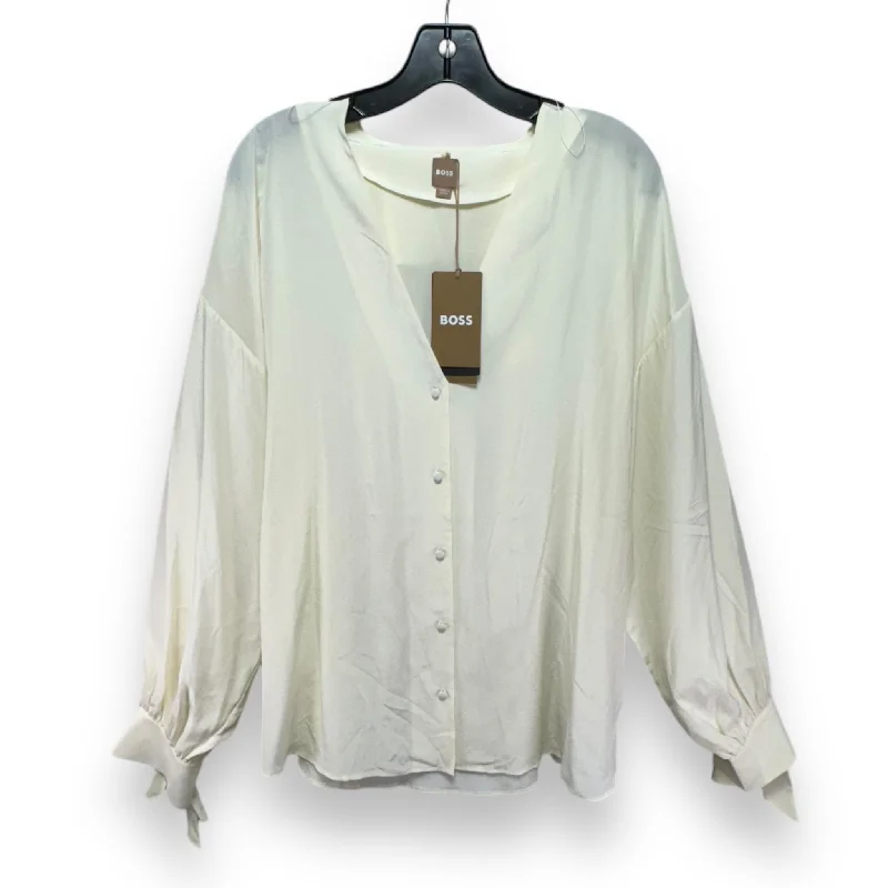 Men’s short-sleeve lilt tees-Blouse Long Sleeve By Hugo Boss In Cream, Size: 12