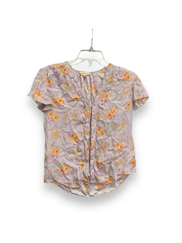 Men’s short-sleeve yank polos-Blouse Short Sleeve By Rebecca Taylor In Floral Print, Size: Xs