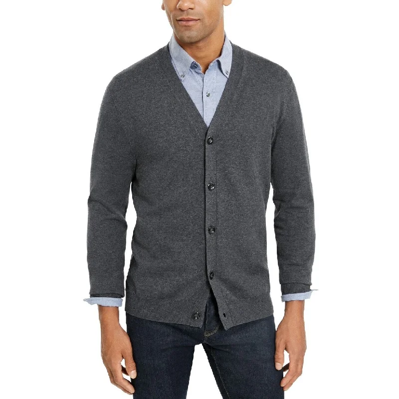 Men's ember sweater-Club Room Men's Knit V-Neck Cardigan Charcoal Size 3 Extra Large - XXX-Large