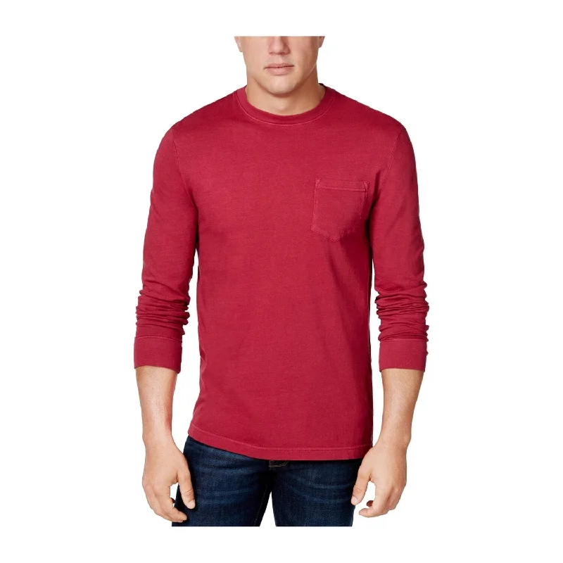 Men's bedrock knit sweater-Club Room Men's Long-Sleeve Garment Dyed Maraschino Size Large - Red