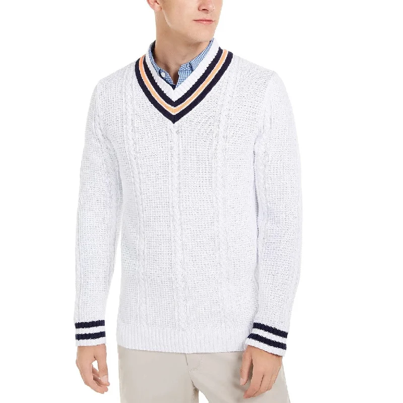 Men's radiance sweater-Club Room Men's Textured Cricket Sweater White Size X-Large