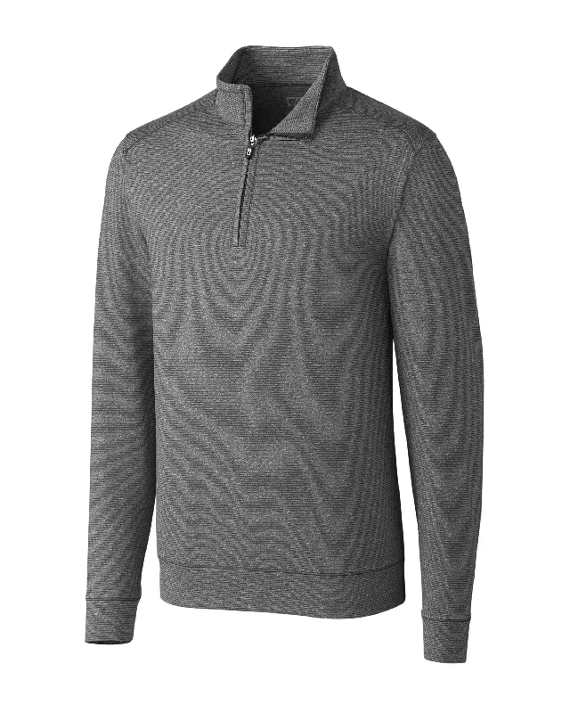 Men's ethical sweater-Cutter & Buck Shoreline Heathered Quarter Zip Mens Pullover