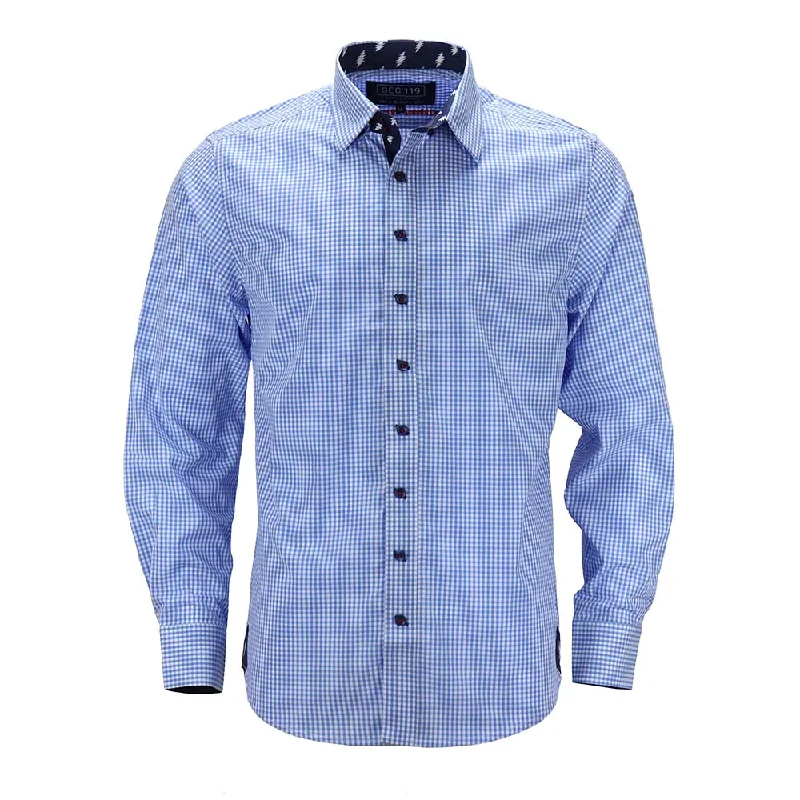 Men’s short-sleeve dusk tees-Grateful Dead | Long Sleeve Button-Down | Blue Gingham