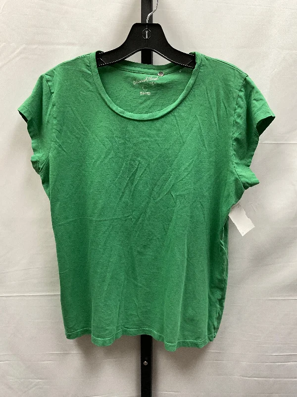 Men’s short-sleeve clod tops-Green Top Short Sleeve Basic Universal Thread, Size L