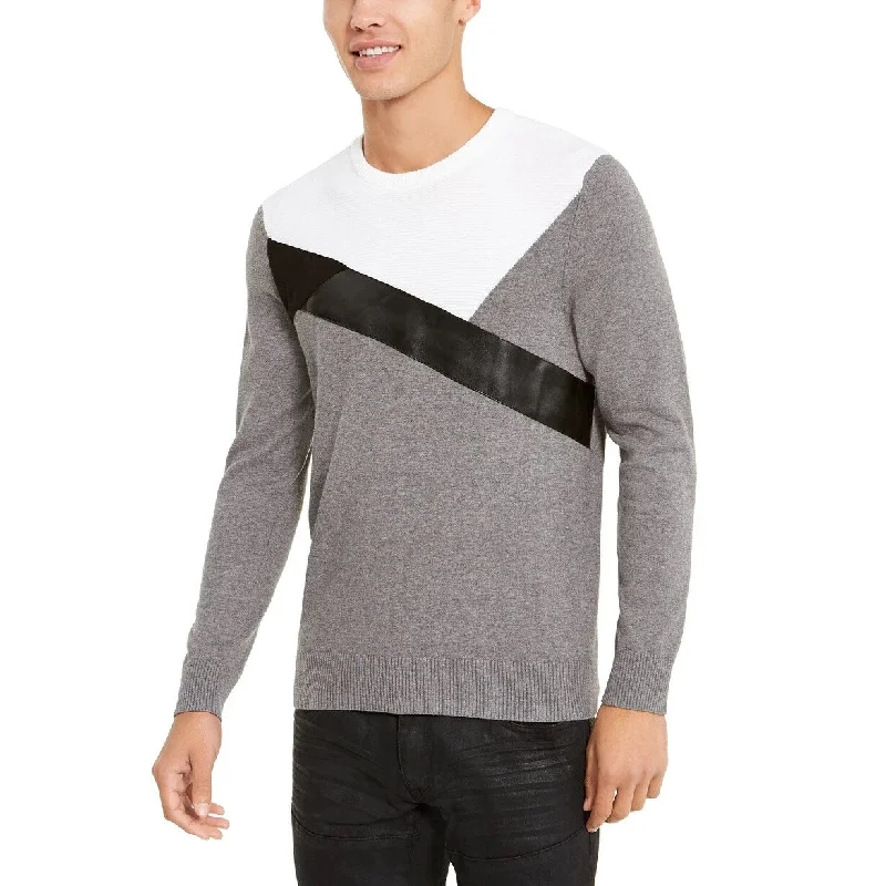 Men's pub sweater-INC International Concepts Men's Colorblocked Sweater Grey Size X-Large