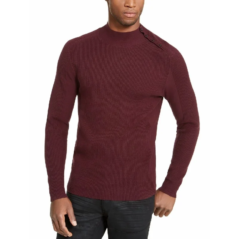 Men's manuscript sweater-INC International Concepts Men's Ribbed Button Sweater Purple Size XL - X-Large