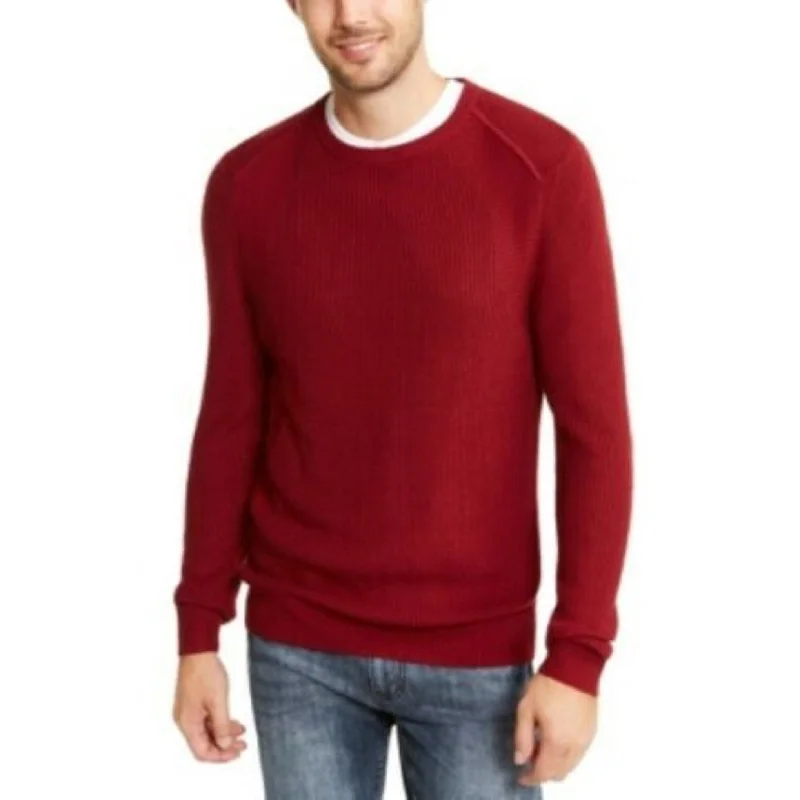 Men's current sweater-INC International Concepts Men's Textured Knit Sweater Wine Size 2XL - XX-Large