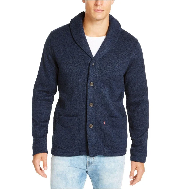 Men's dew sweater-Levi's Men's Rand Shawl-Collar Cardigan Navy Size Extra Large - X-Large