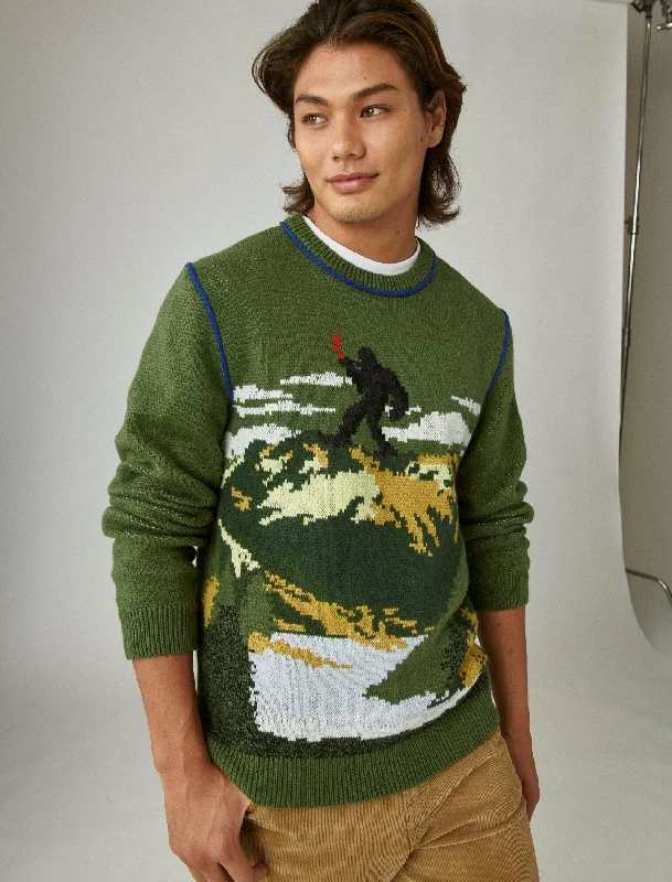 Men's druid sweater-Lucky Brand Men's Intarsia Crew Neck Sweater