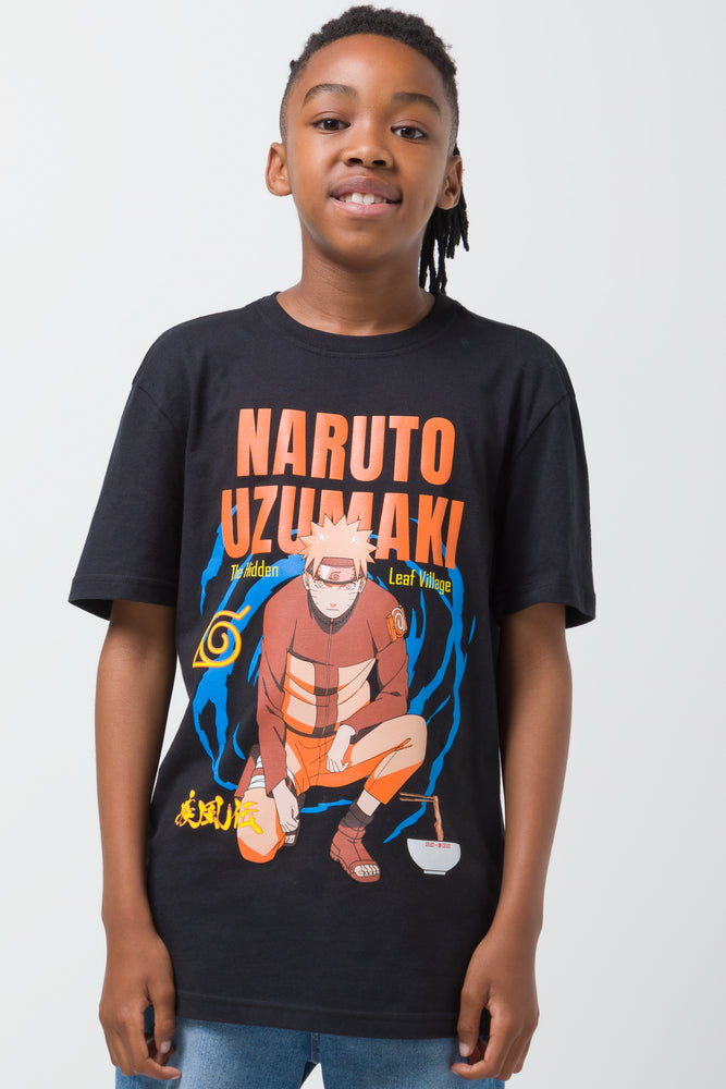 Men’s short-sleeve urge tops-Naruto T-Shirts Black