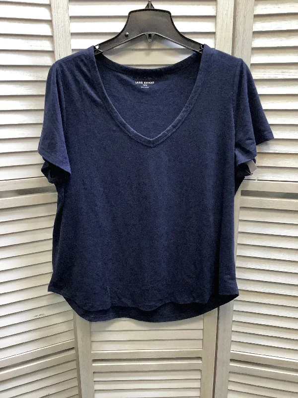 Men’s short-sleeve xing tees-Navy Top Short Sleeve Basic Lane Bryant, Size Xl