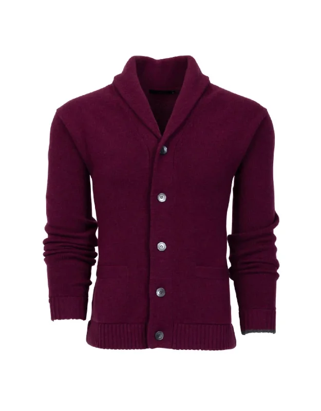 Men's hyperbola sweater-Ottawa Shawl Cardigan In Hawkeye