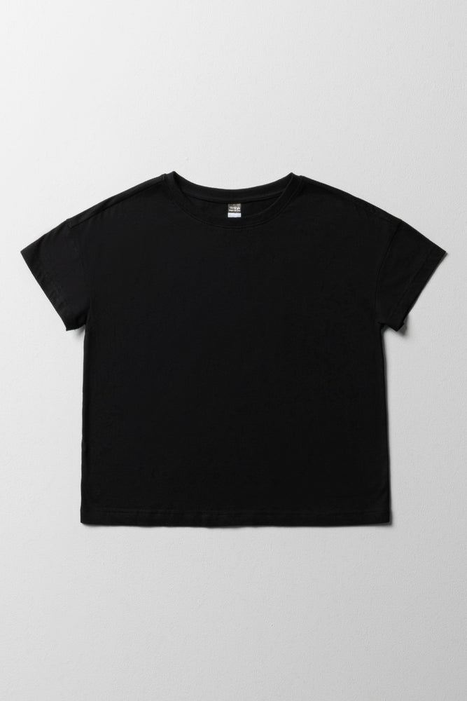 Men’s short-sleeve arch tops-Plain T-Shirt Black