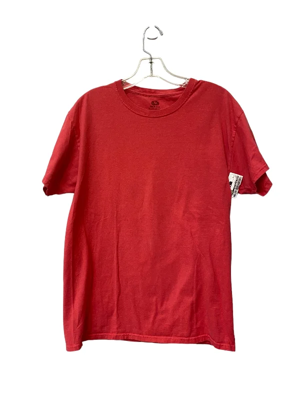 Men’s short-sleeve mire tops-Red Top Short Sleeve Basic Fruit Of The Loom, Size M