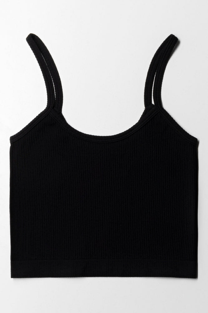 Men’s short-sleeve harp tees-Seamless Crop Vest Black