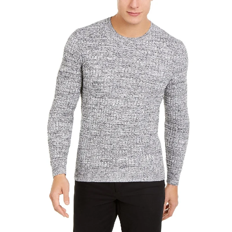 Men's frond sweater-Tasso Elba Men's Basket Weave Crewneck Sweater Gray Size XX-Large