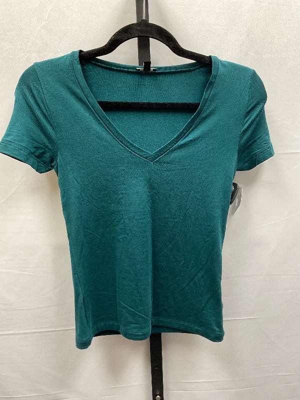 Men’s short-sleeve quid tops-Teal Top Short Sleeve Basic Express, Size Xs