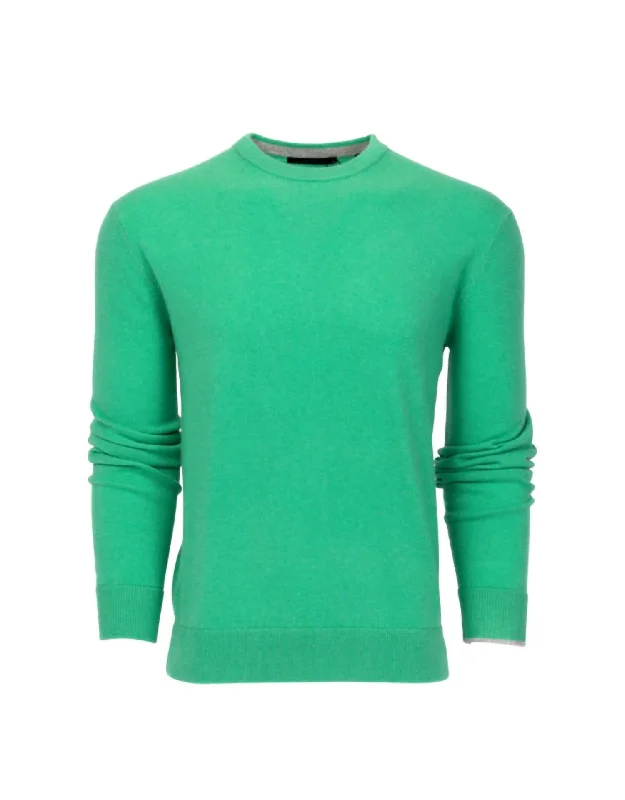 Men's refract sweater-Tomahawk Cashmere Crewneck Sweater In Serpentine