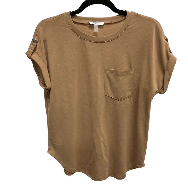 Men’s short-sleeve quip polos-Top Short Sleeve Basic By Cable And Gauge In Beige, Size: Xs