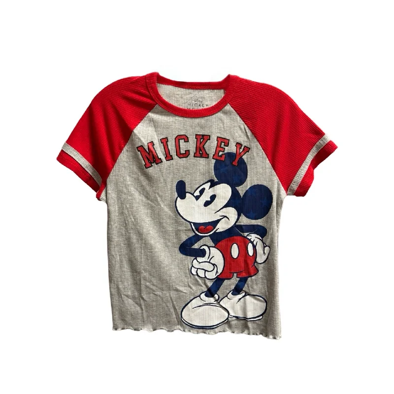 Men’s short-sleeve idly tops-Top Short Sleeve Basic By Disney Store In Grey & Red, Size: Xl