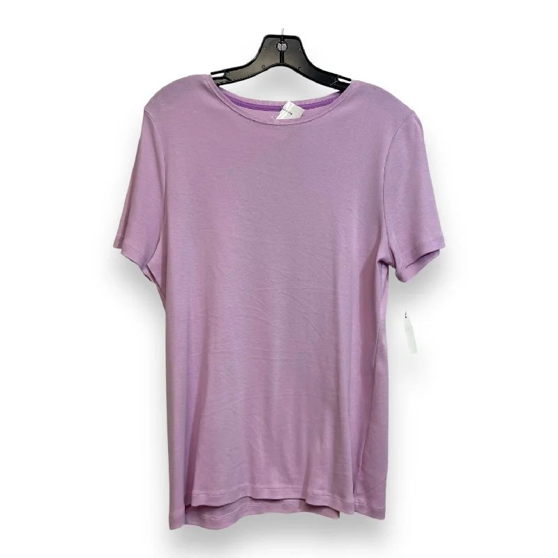 Men’s short-sleeve zest shirts-Top Short Sleeve Basic By Talbots O In Lilac, Size: L