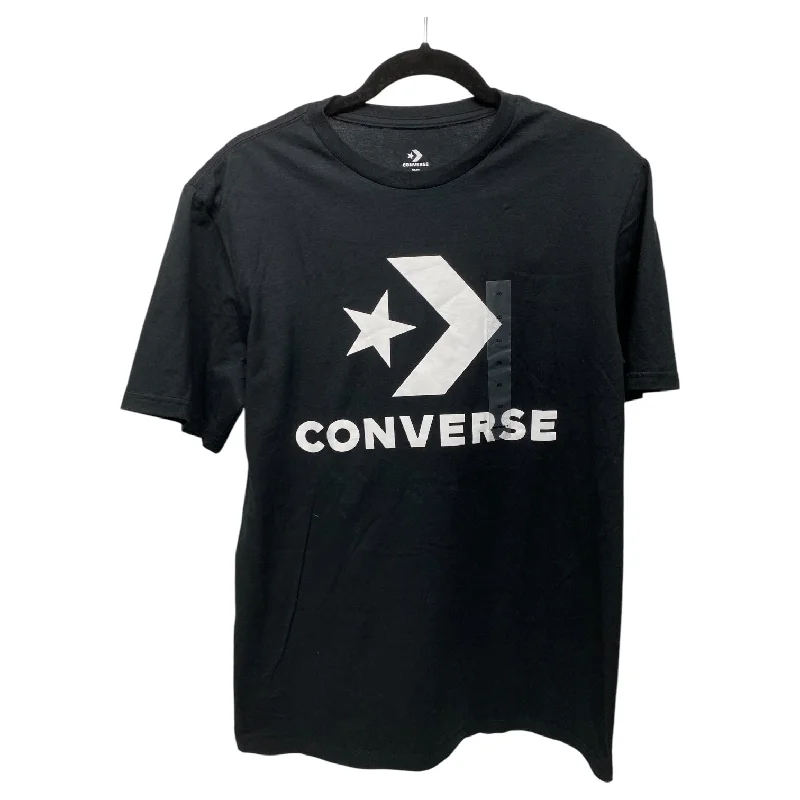 Men’s short-sleeve rugged mesh shirts-Top Short Sleeve By Converse In Black, Size: Xs