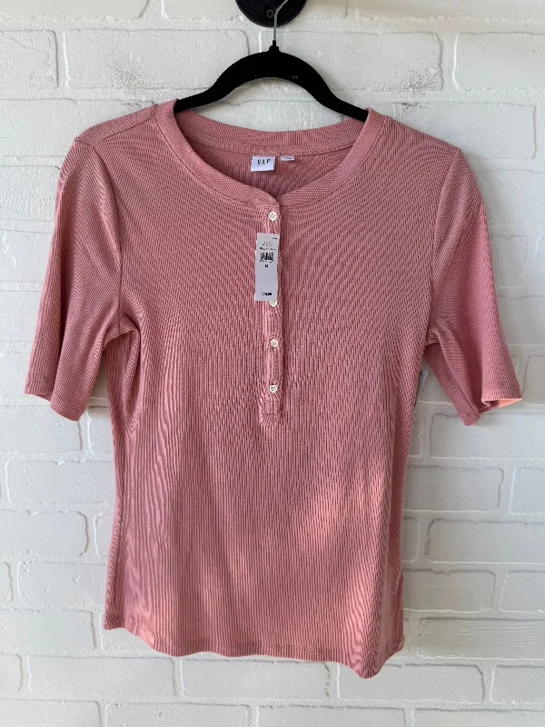 Men’s short-sleeve clad polos-Top Short Sleeve By Gap In Peach, Size: M