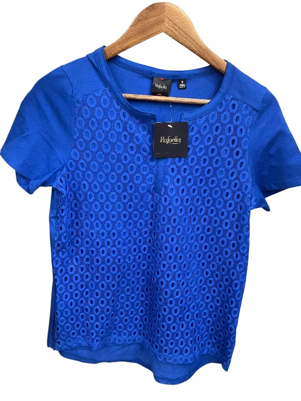 Men’s short-sleeve nook tees-Top Short Sleeve By Rafaella In Blue, Size: M