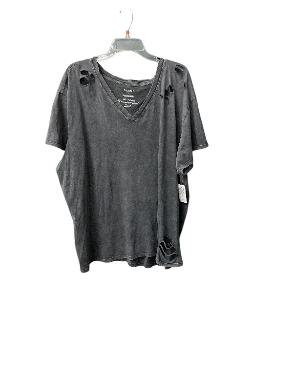 Men’s short-sleeve bunt tees-Top Short Sleeve By Torrid In Grey, Size: 3x