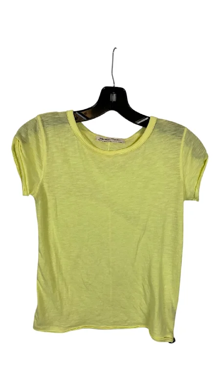 Men’s short-sleeve kink polos-Top Short Sleeve By We The Free In Yellow, Size: Xs