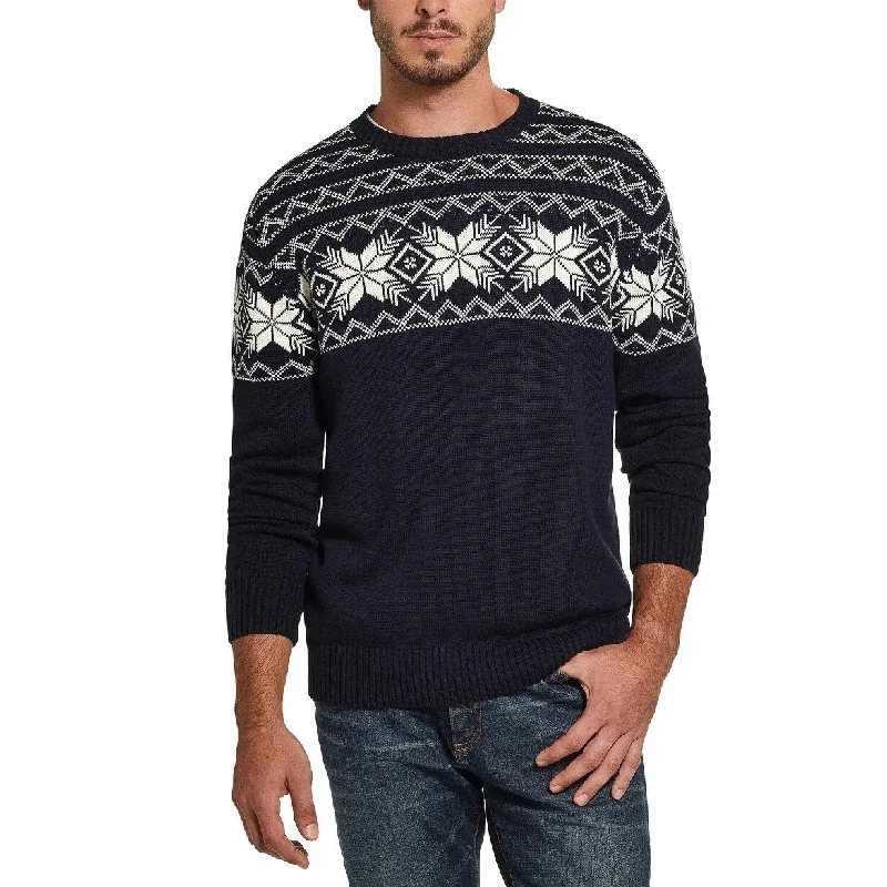 Men's delta sweater-Weatherproof Vintage Men's Snowflake Pattern Sweater Navy Size XXX Large - XXX-Large