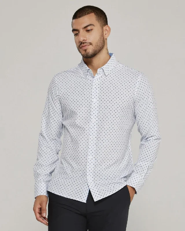 Men’s short-sleeve rusk shirts-'7Diamonds' Men's Amis Performance Button Down - White