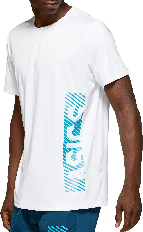 Men’s short-sleeve tinge polos-Asics Solution Dye GPX Short Sleeve Mens Running Top - White