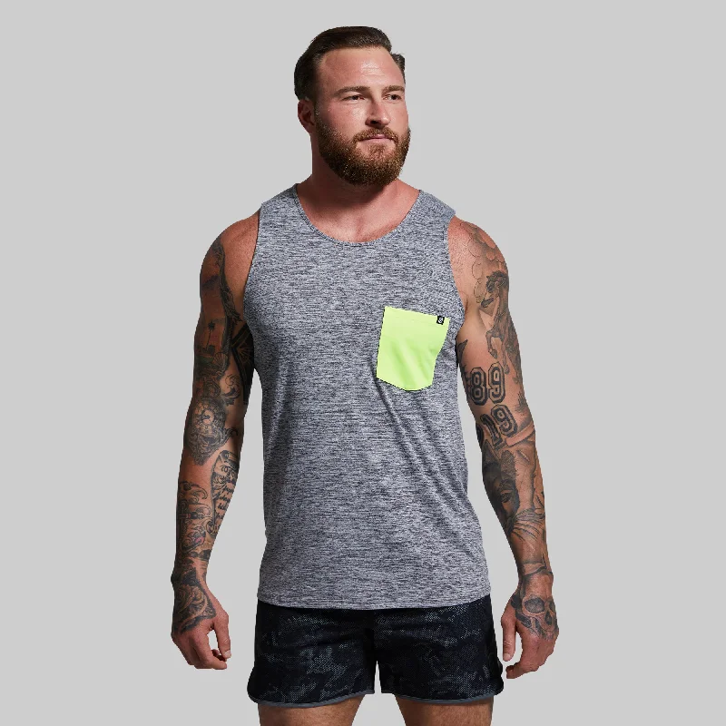 Men’s short-sleeve idly tops-Athleisure Pocket Tank (Heather Grey)