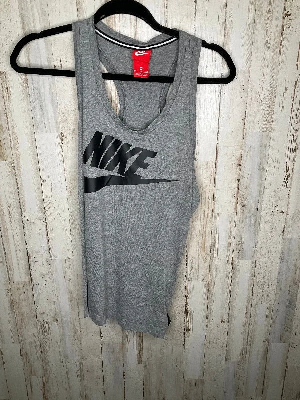 Men’s short-sleeve nook shirts-Athletic Tank Top By Nike In Grey, Size: M