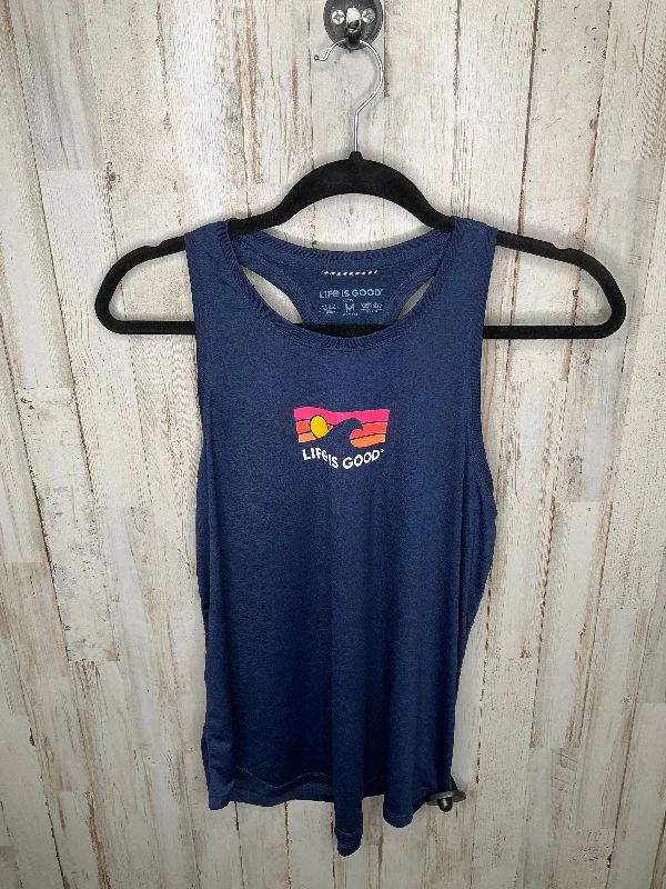 Men’s short-sleeve nook shirts-Blue Athletic Tank Top Life Is Good, Size M