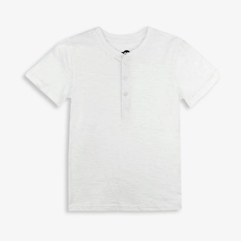 Men’s short-sleeve zest shirts-Day Party Henley | White