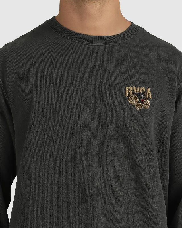 Men’s short-sleeve nix polos-Easy Tiger Crewneck Sweatshirt - Washed Black