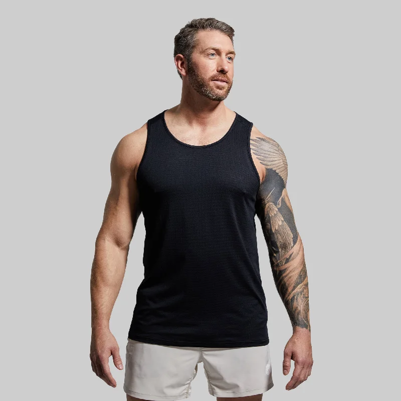 Men’s short-sleeve marled tees-Heritage Tank (Black)