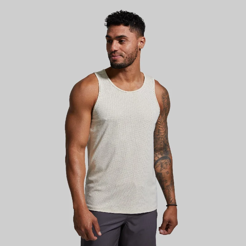 Men’s short-sleeve verve shirts-Heritage Tank (Oatmeal)