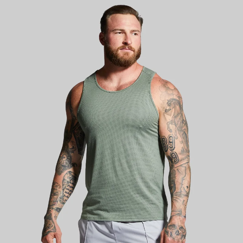 Men’s short-sleeve brisk polos-Heritage Tank (Thyme)