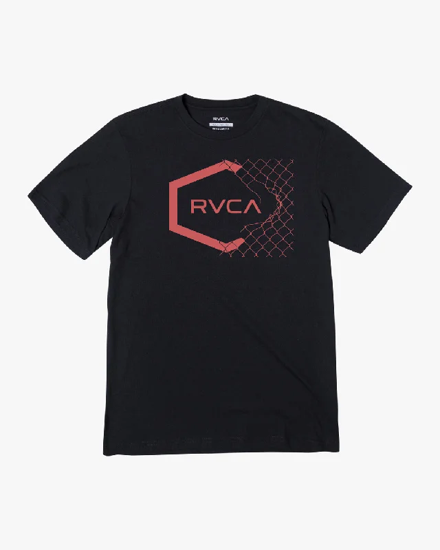 Men’s short-sleeve ebb tops-Hex Fence Slub Tee - RVCA Black