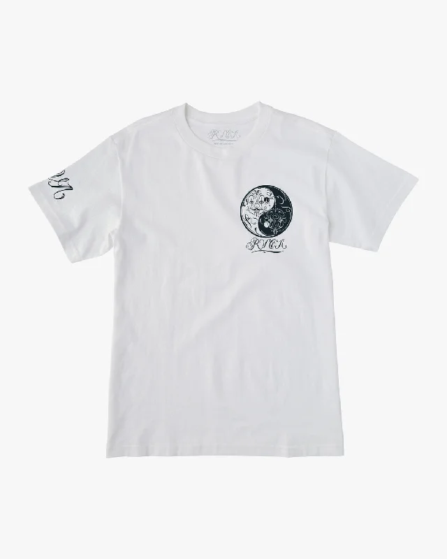 Men’s short-sleeve kink polos-Mister Cartoon Yin Yang Tee - White