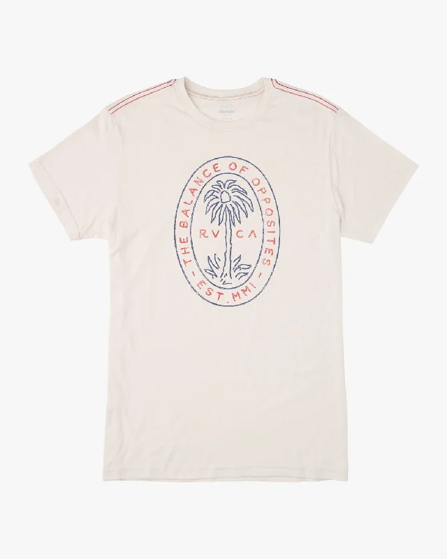 Men’s short-sleeve clad polos-Palm Seal Tee - Antique White