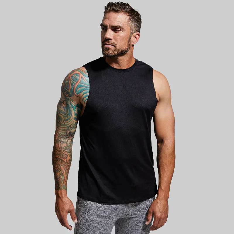 Men’s short-sleeve keen tees-Perfect Cut Tank (Black)