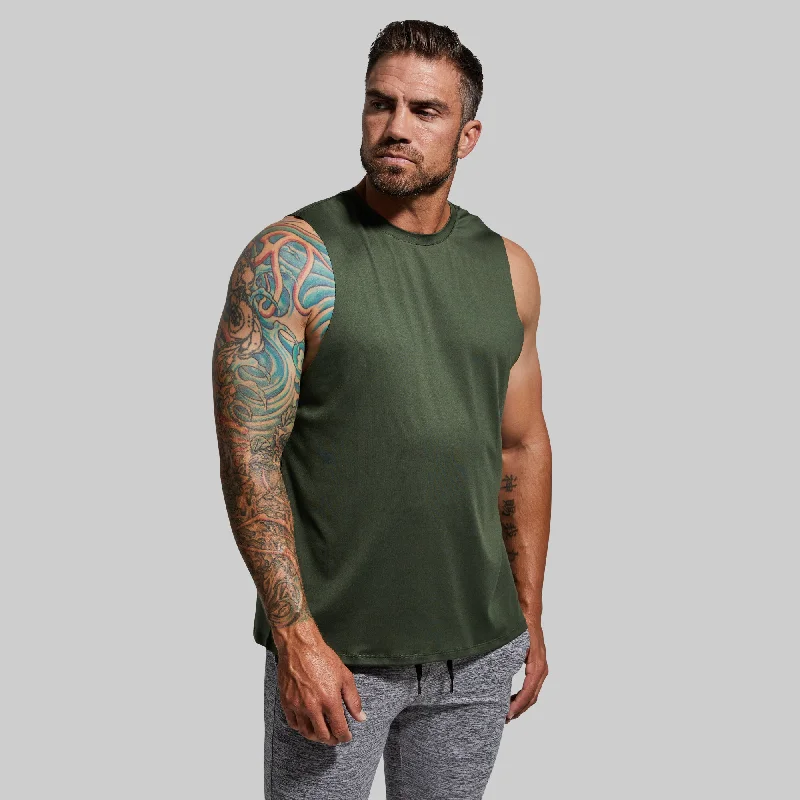 Men’s short-sleeve meld tops-Perfect Cut Tank (Tactical Green)